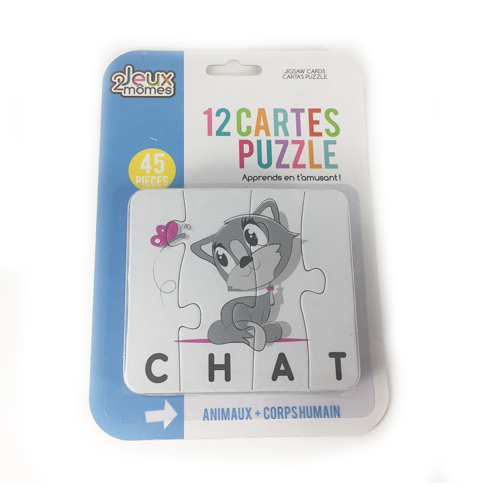 Cartes puzzle chat 45 pièces