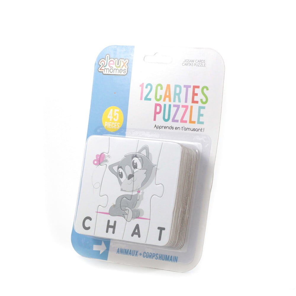 Cartes puzzle chat 45 pièces