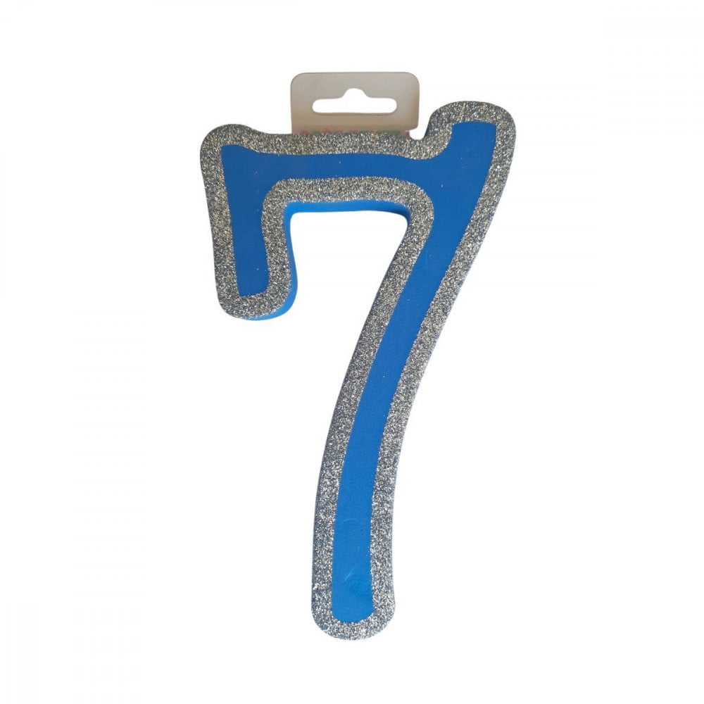 Chiffre 7 de porte bleu