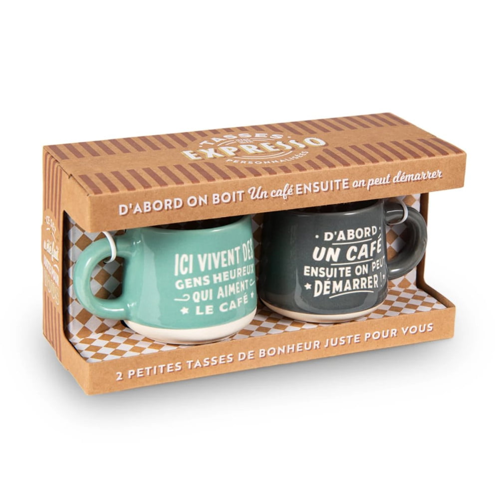 Coffret duo 2 tasses expresso Amateurs de café