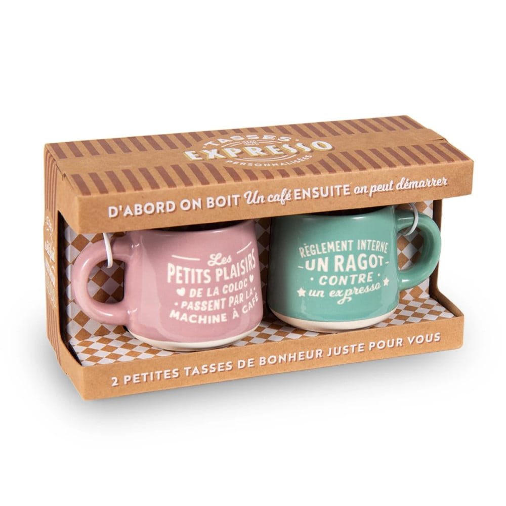 Coffret duo 2 tasses expresso Colocataires