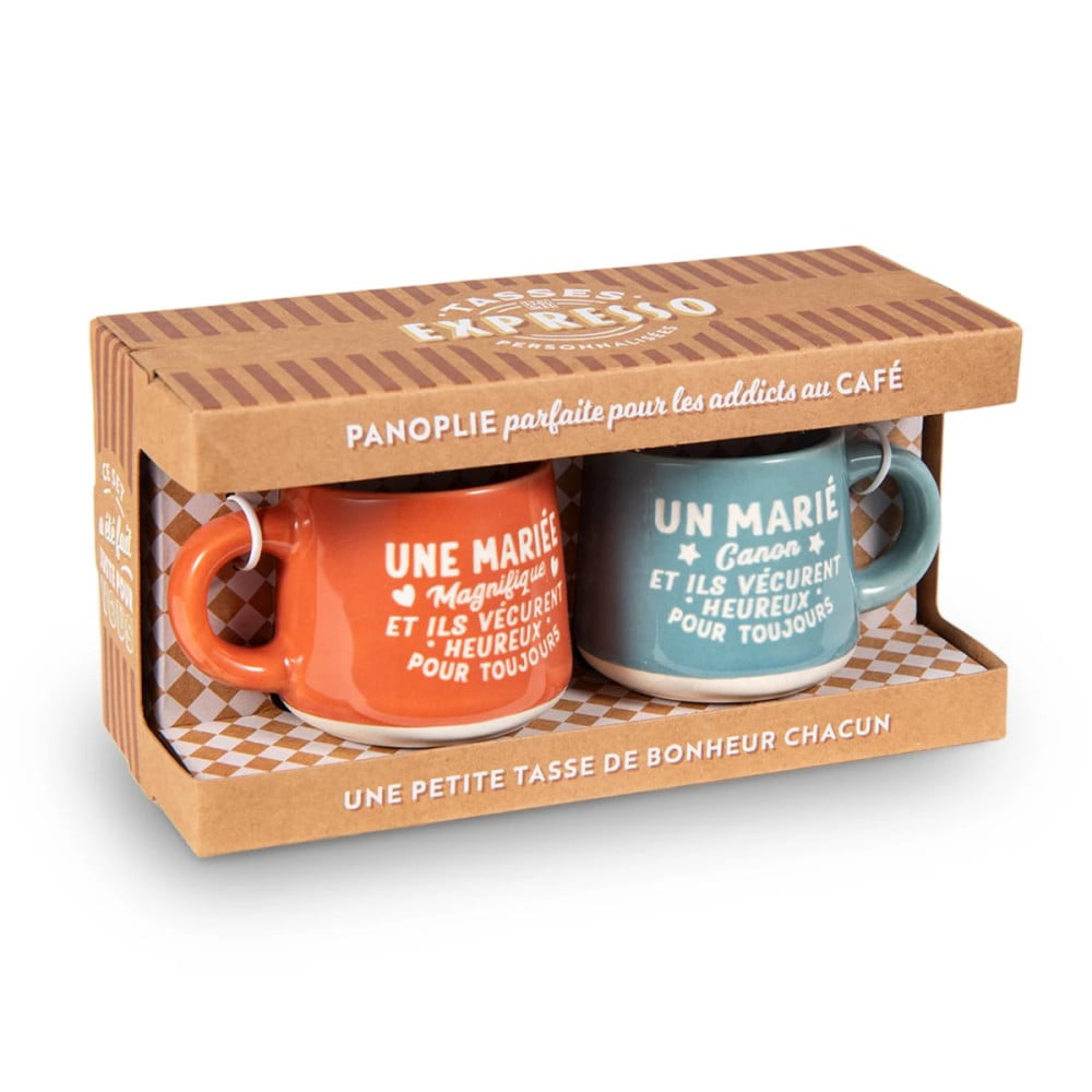 Coffret duo 2 tasses expresso Marié & Mariée