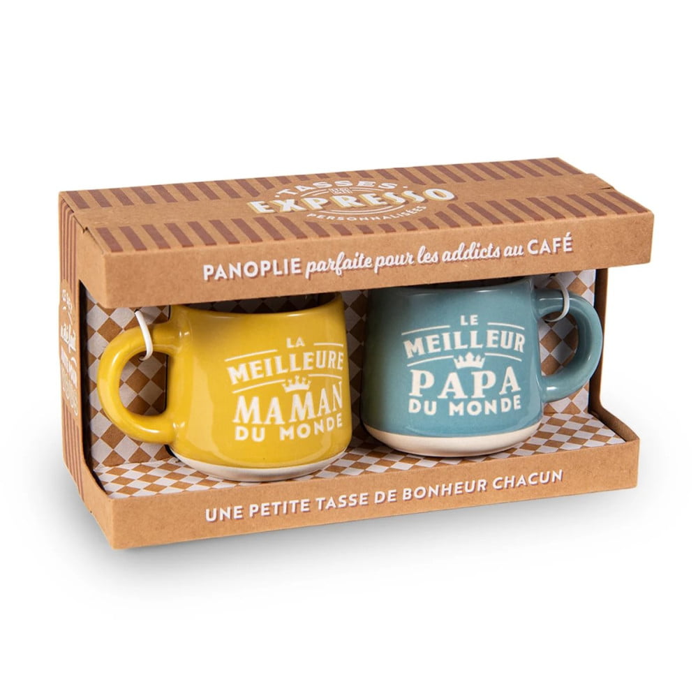 Coffret duo 2 tasses expresso Meilleure Maman & Meilleur Papa