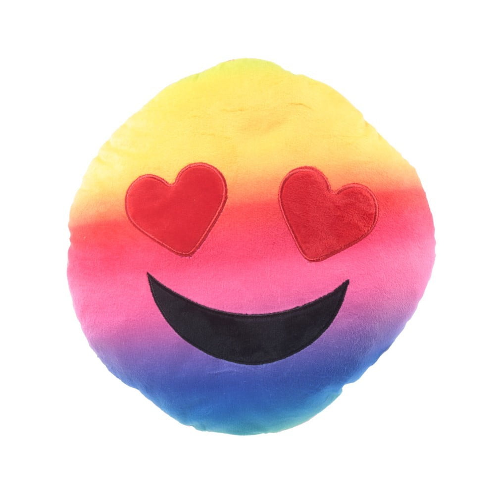 Coussin Emoticone coeur amoureux arc en ciel