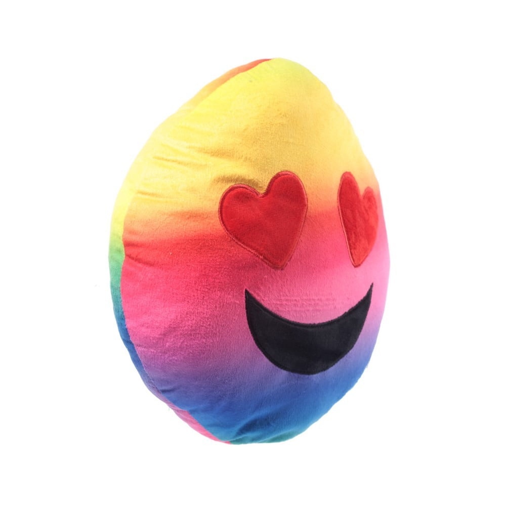 Coussin Emoticone coeur amoureux arc en ciel