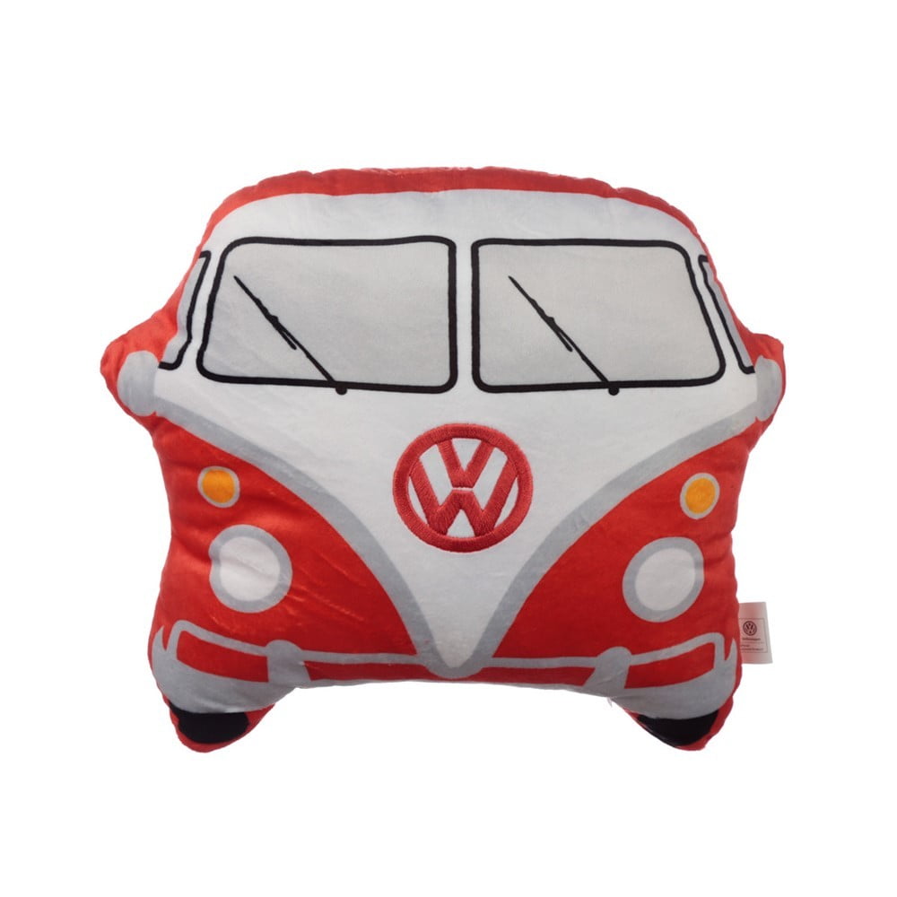 Coussin peluche VW Combi rouge