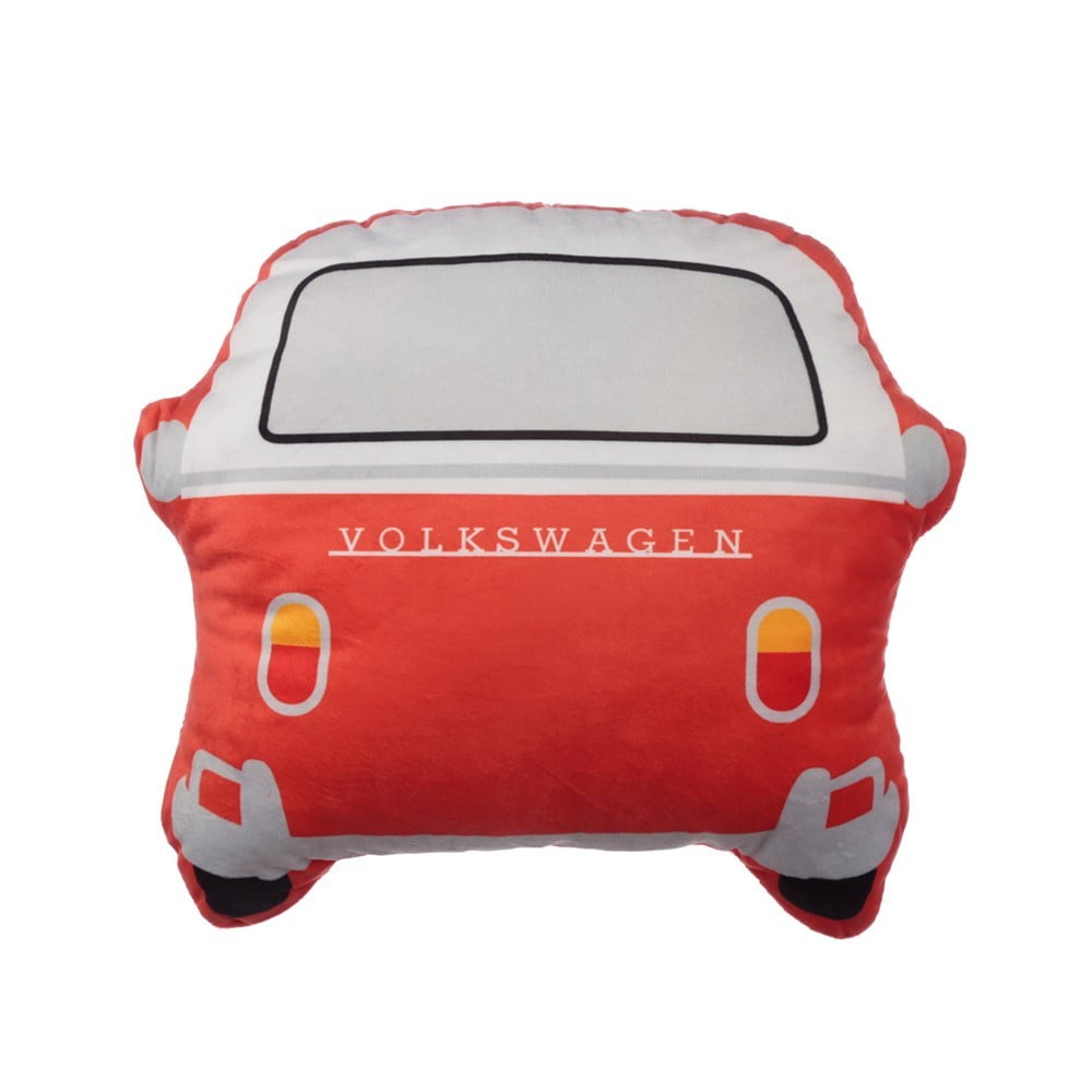 Coussin peluche VW Combi rouge