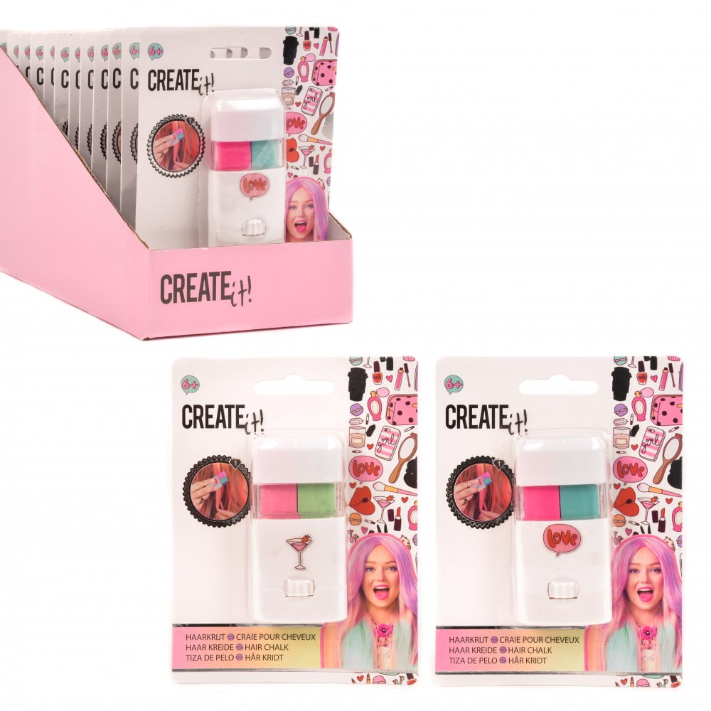 Craie pour cheveux Rose et vert clair