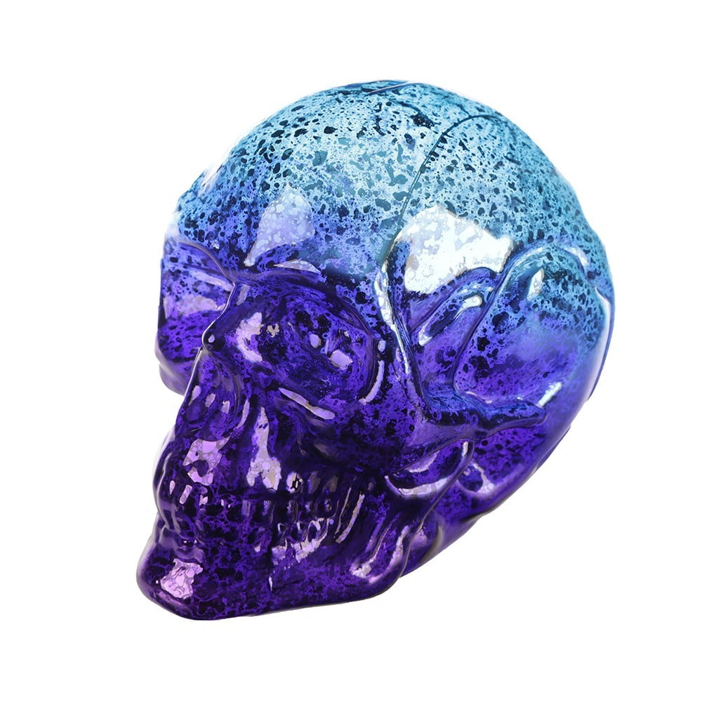 Crâne déco à led miroir bleu violet