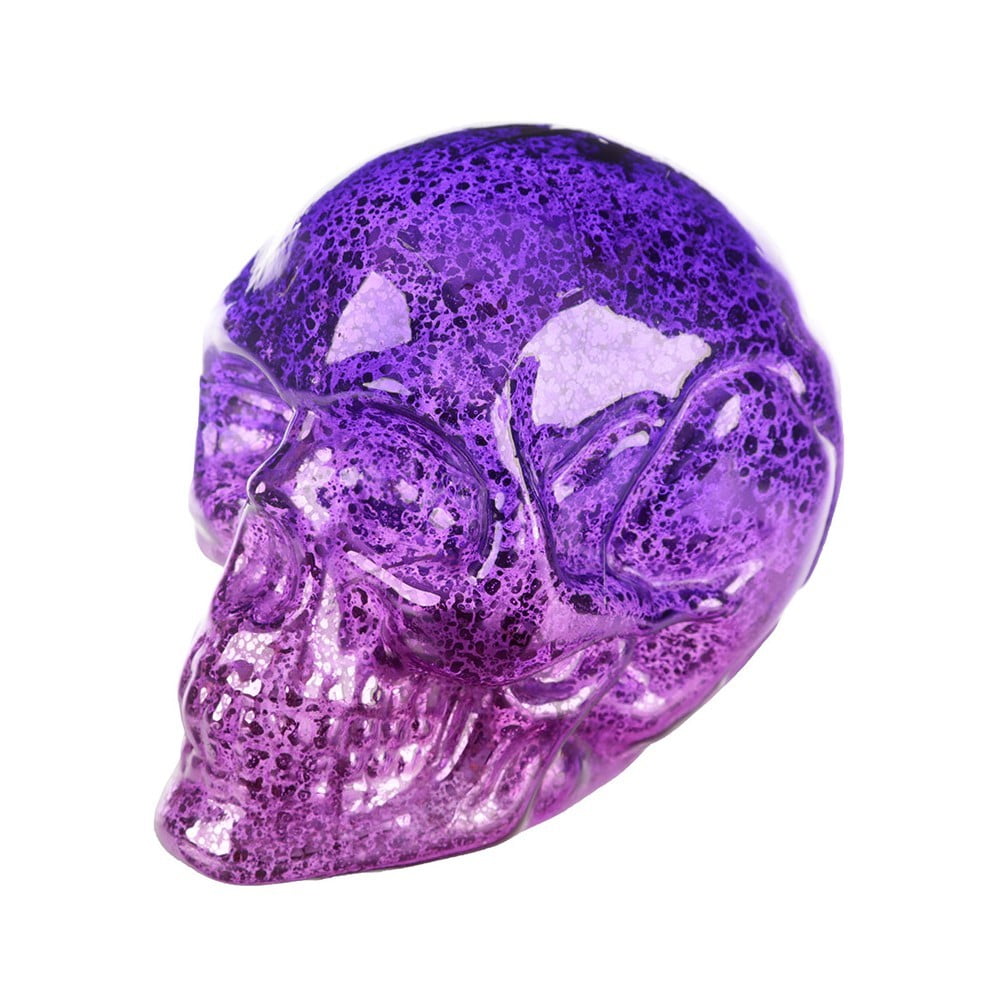 Crâne déco à led miroir bleu violet