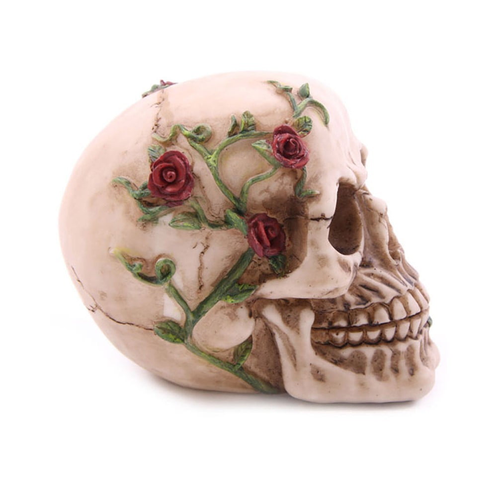 Crâne déco avec roses autour du crâne