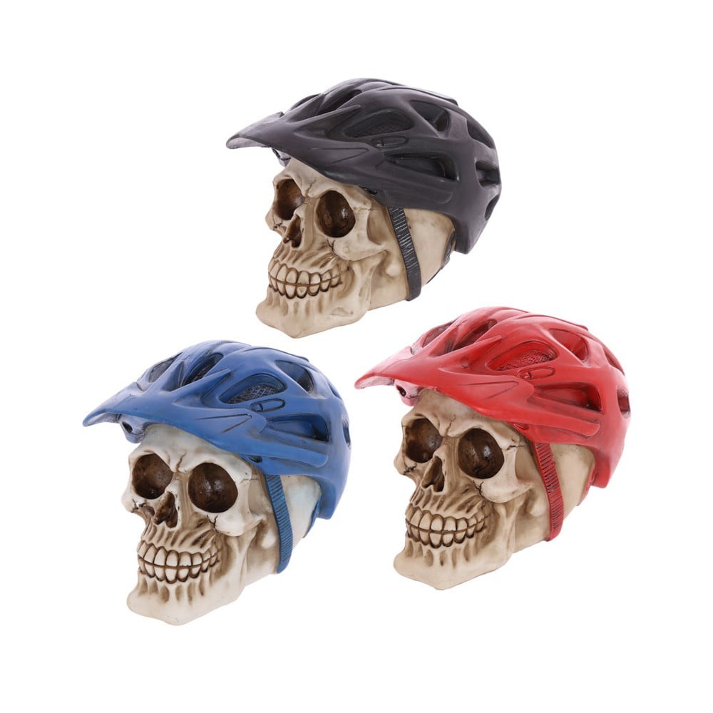 Crâne déco casque de vélo bleu