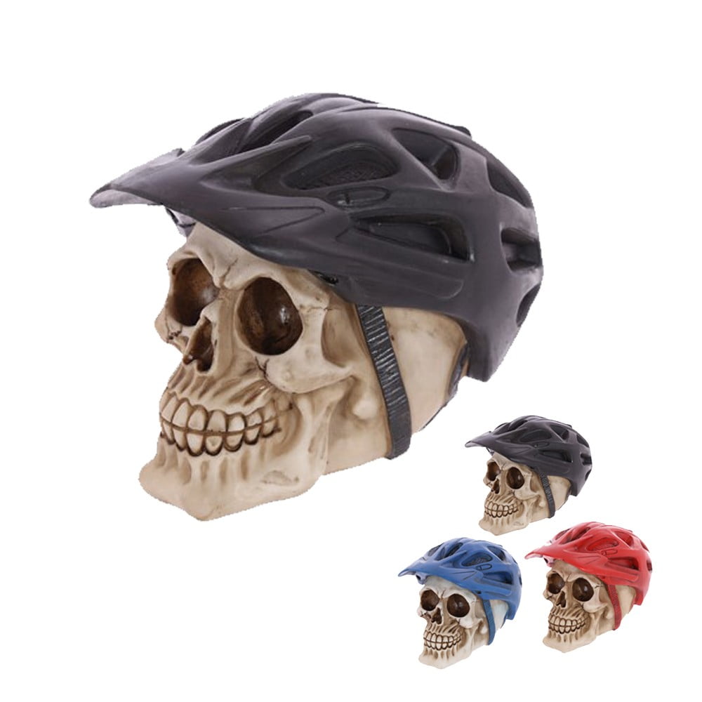 Crâne déco casque de vélo noir