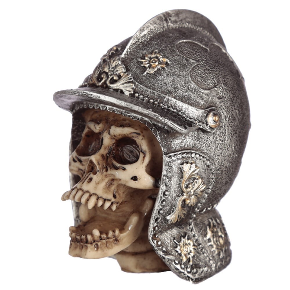 Crâne déco Chevalier avec casque Médiéval