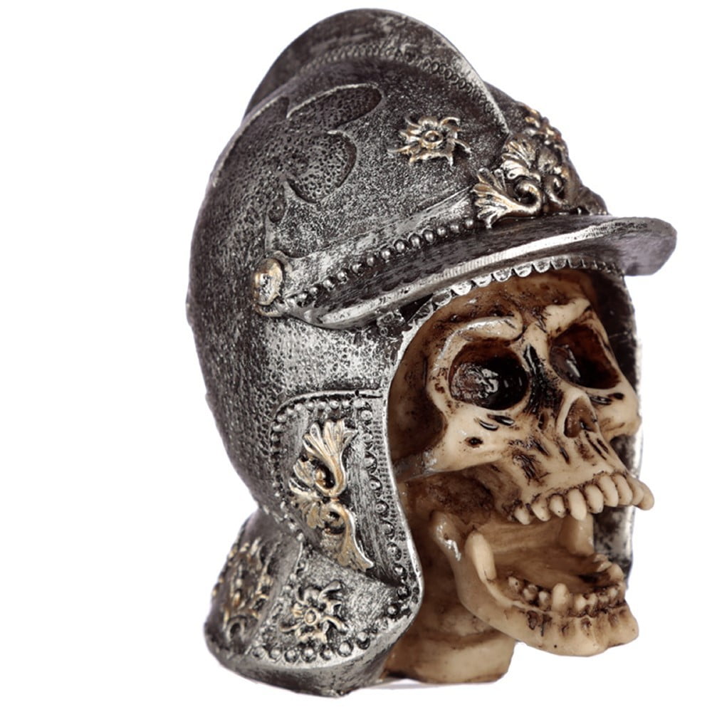 Crâne déco Chevalier avec casque Médiéval