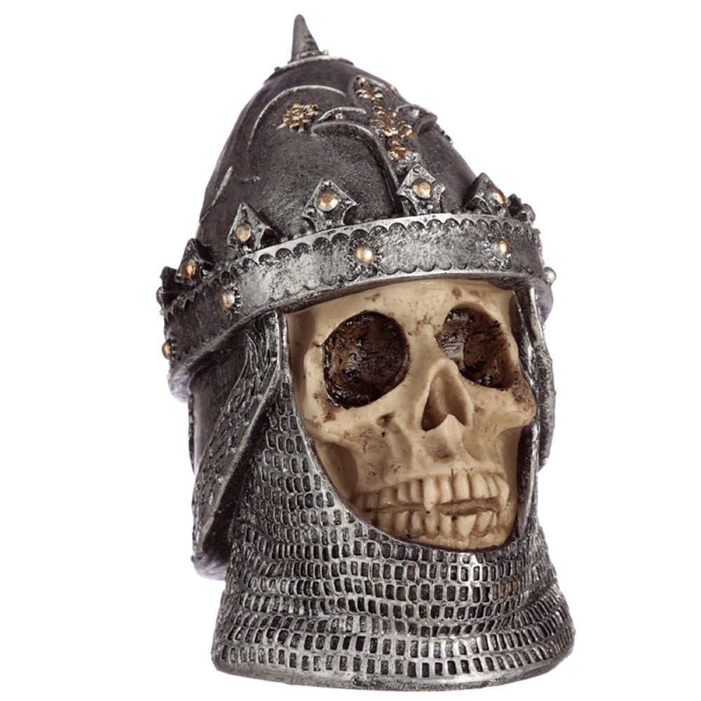 Crâne déco Chevalier avec casque de Saladin