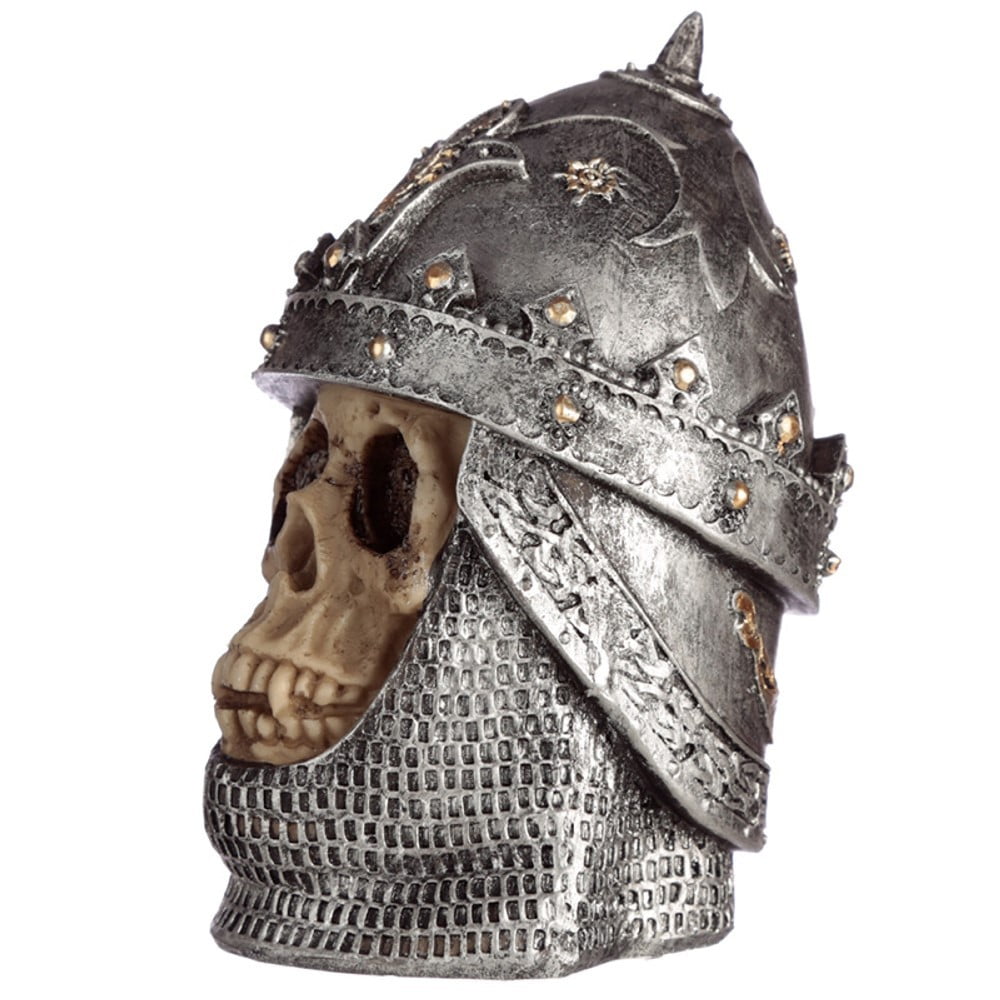 Crâne déco Chevalier avec casque de Saladin