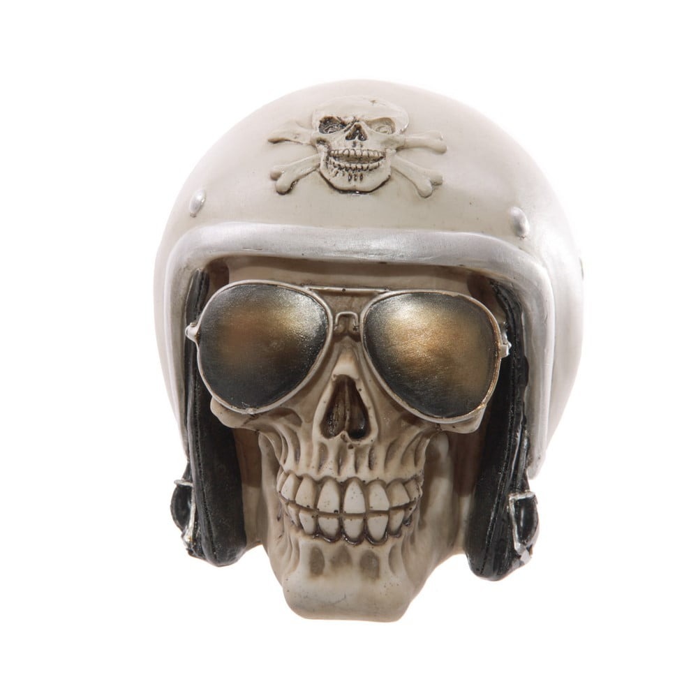 Crâne déco macâbre casque lunettes