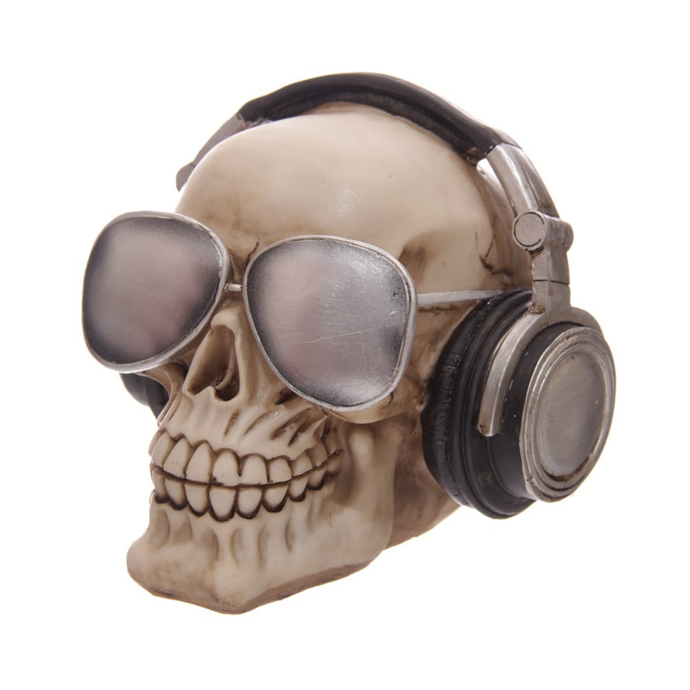 Crâne décoration tire lire casque lunettes