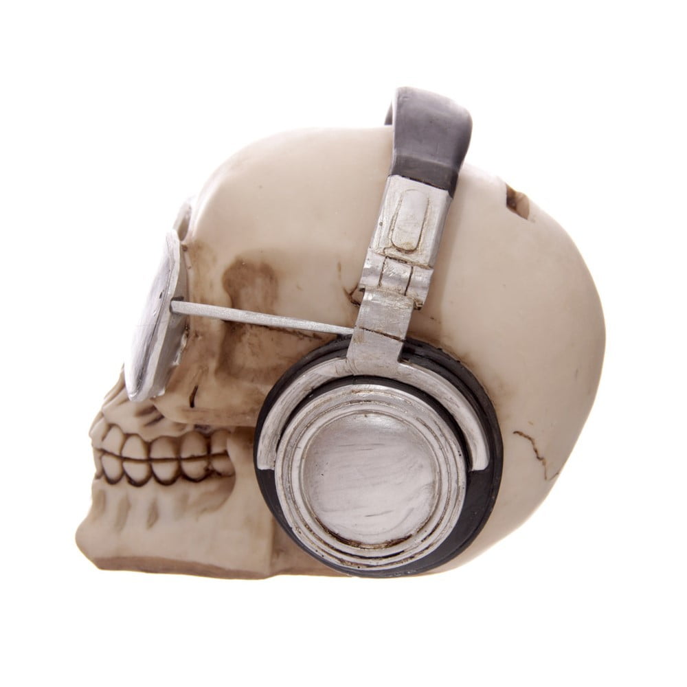 Crâne déco tire lire casque lunettes