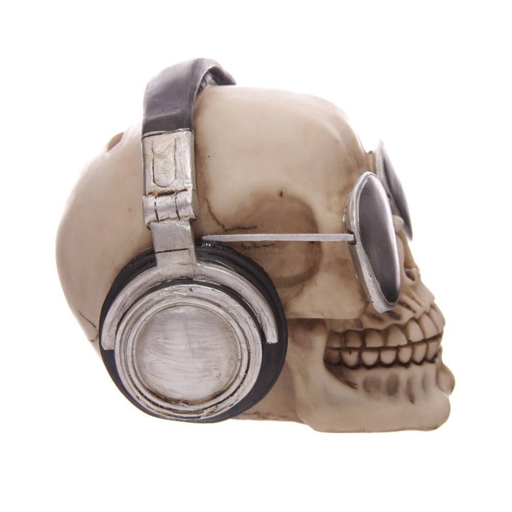 Crâne déco tire lire casque lunettes