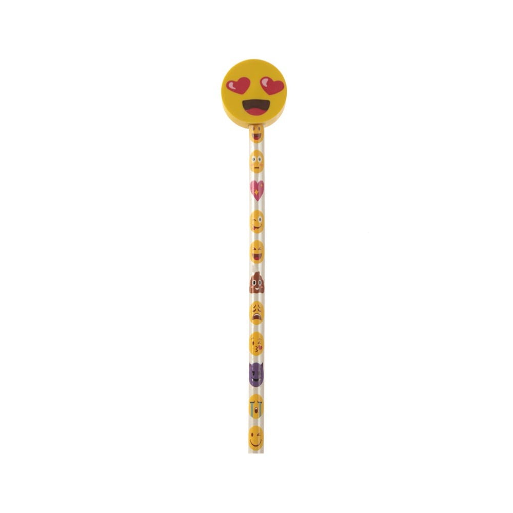 Crayon avec gomme Emoji yeux en coeur