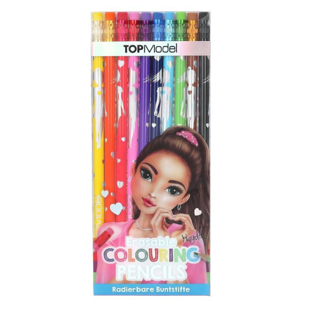 TOPModel Crayons de couleurs avec gomme Hayden