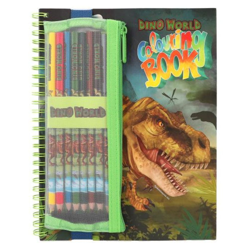 Dino World coloriage avec crayons