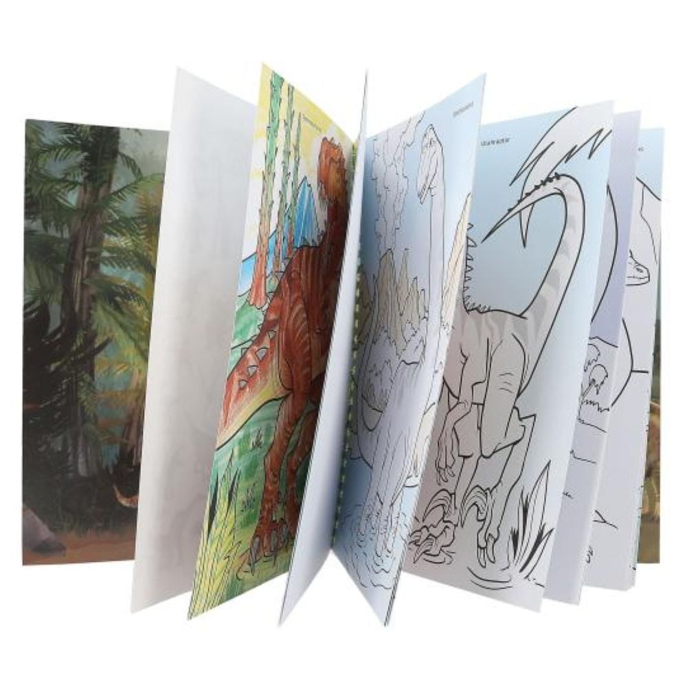 Dino World coloriage avec crayons