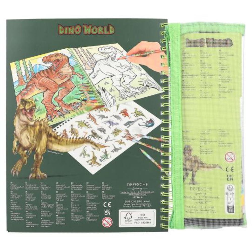 Dino World coloriage avec crayons