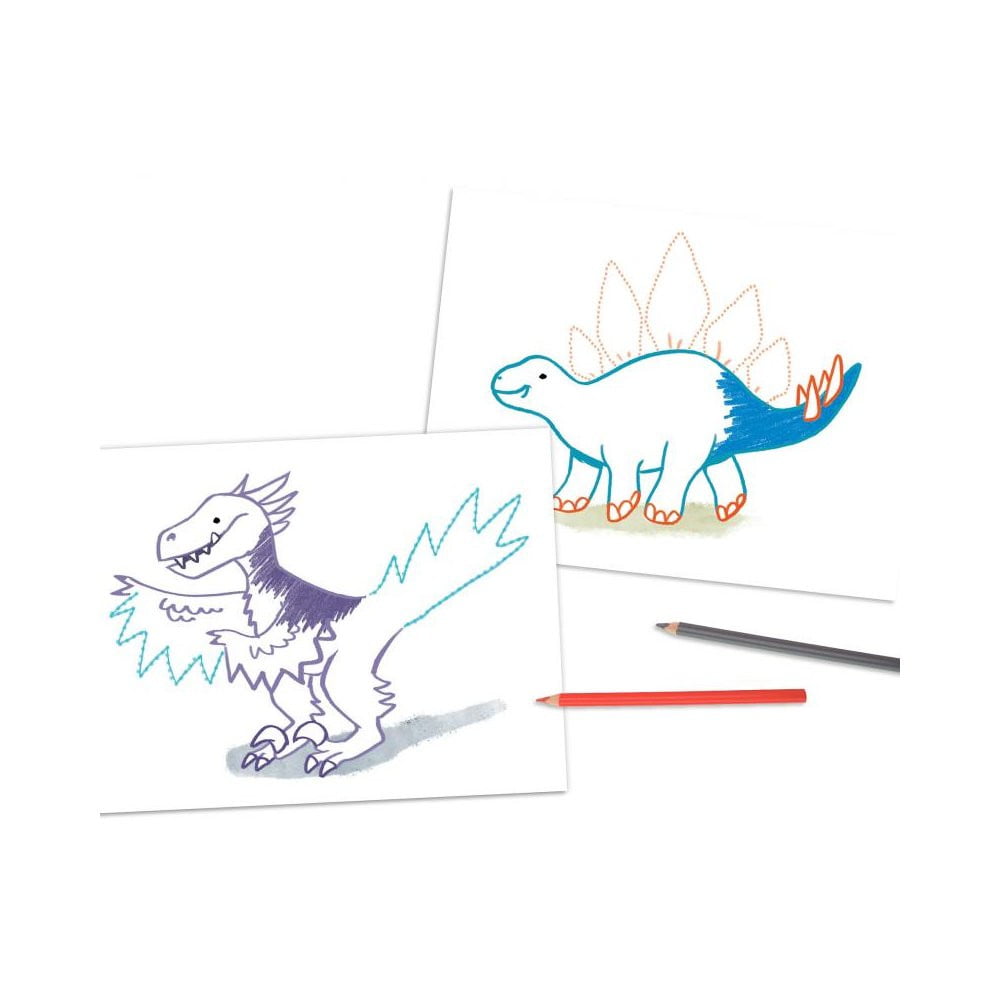 Dino World coloriage point par point