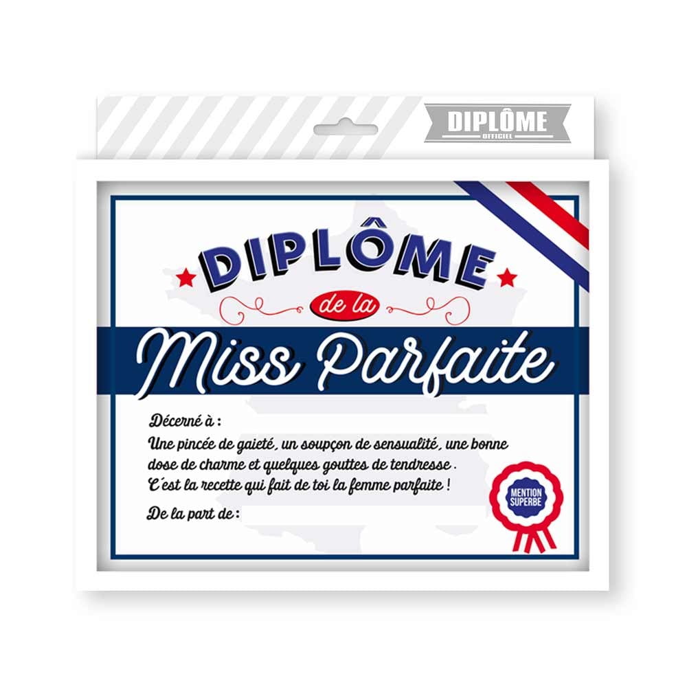 Diplôme Miss Parfaite