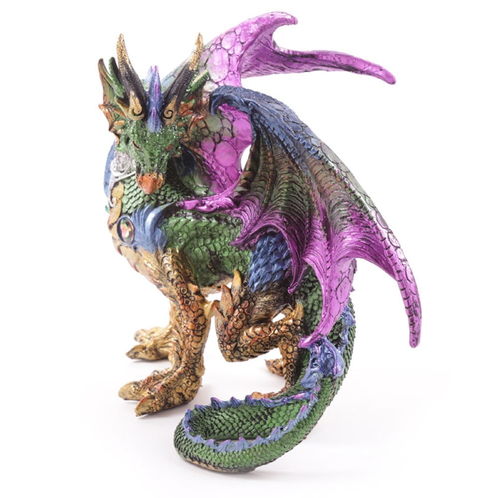 Dragon guerrier métallique multicolore