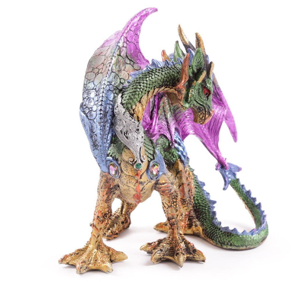 Dragon guerrier métallique multicolore