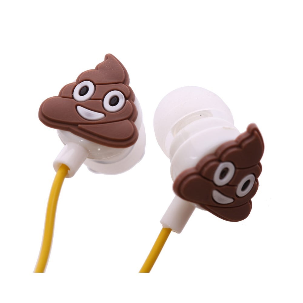 Ecouteurs Emoji Poop Marron