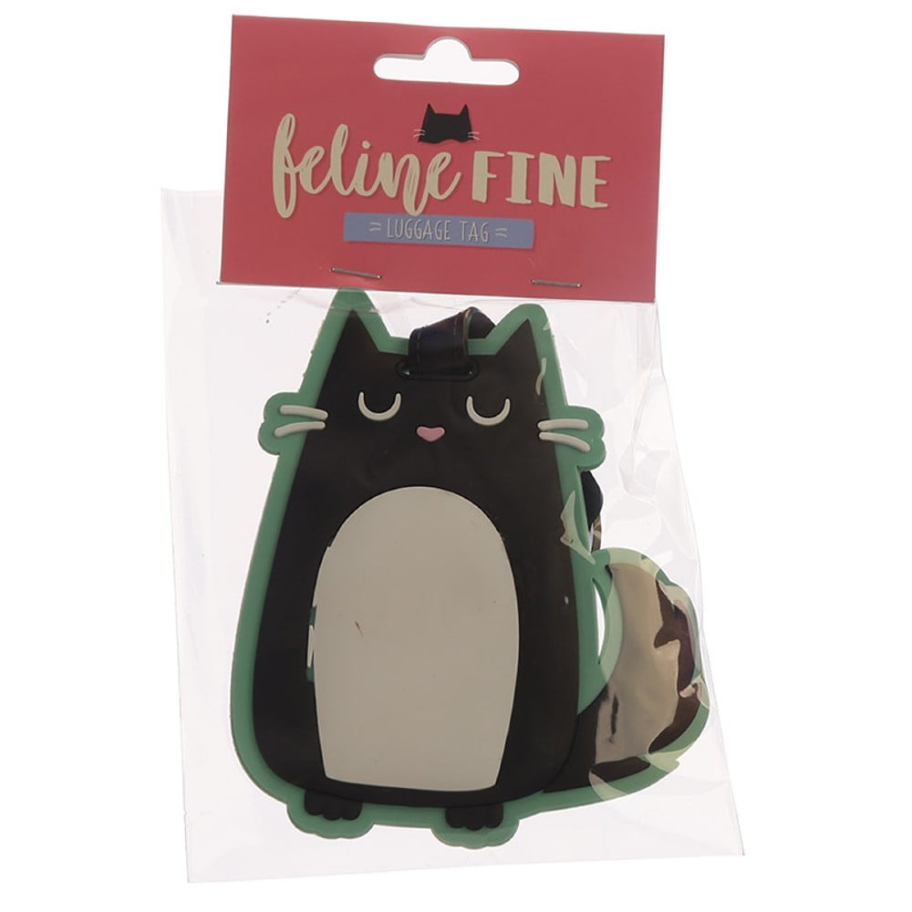 Etiquette à bagages Chat Feline Fine