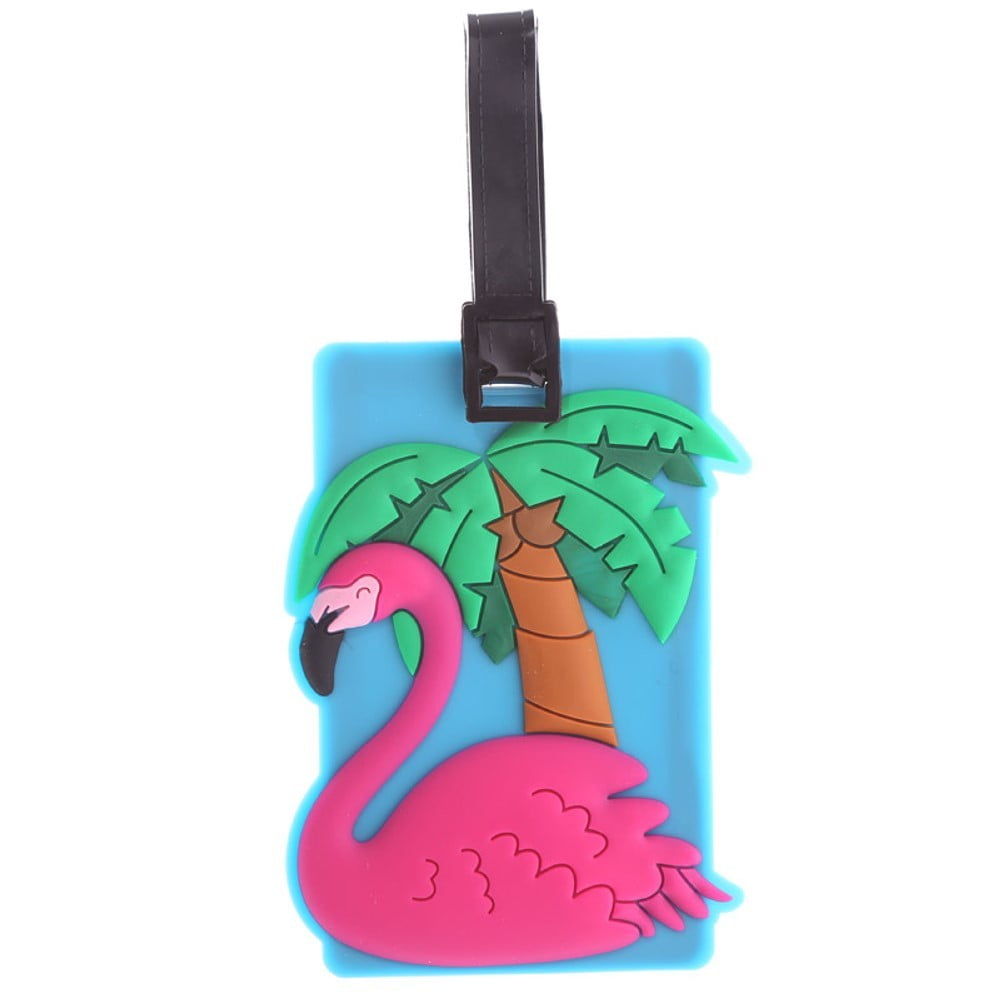 Etiquette à bagages Flamant rose
