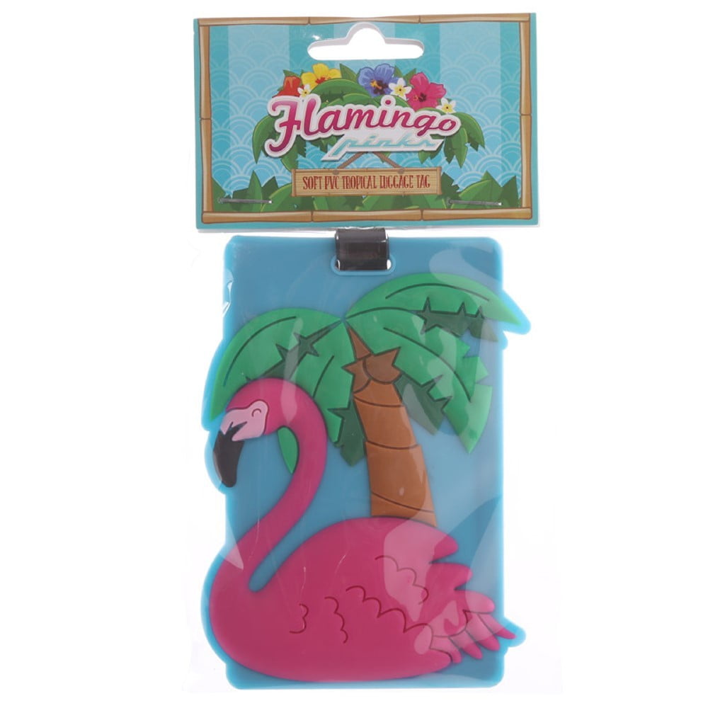 Etiquette à bagages Flamant rose