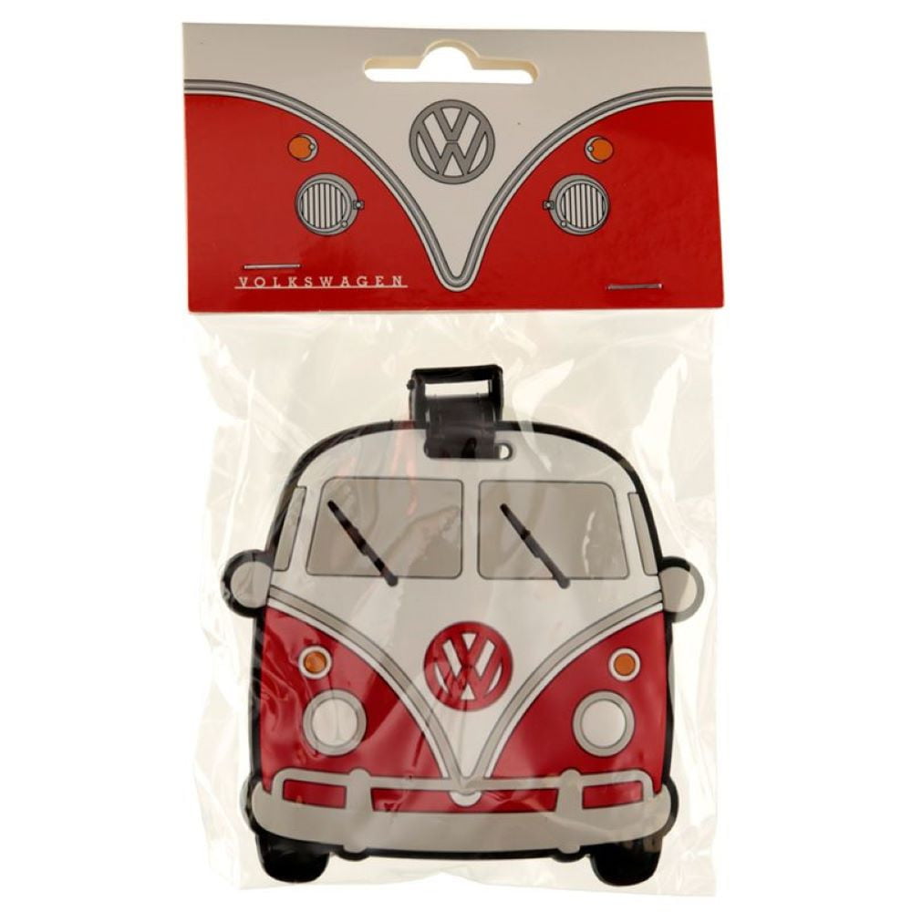 Etiquette à bagages VW Combi rouge