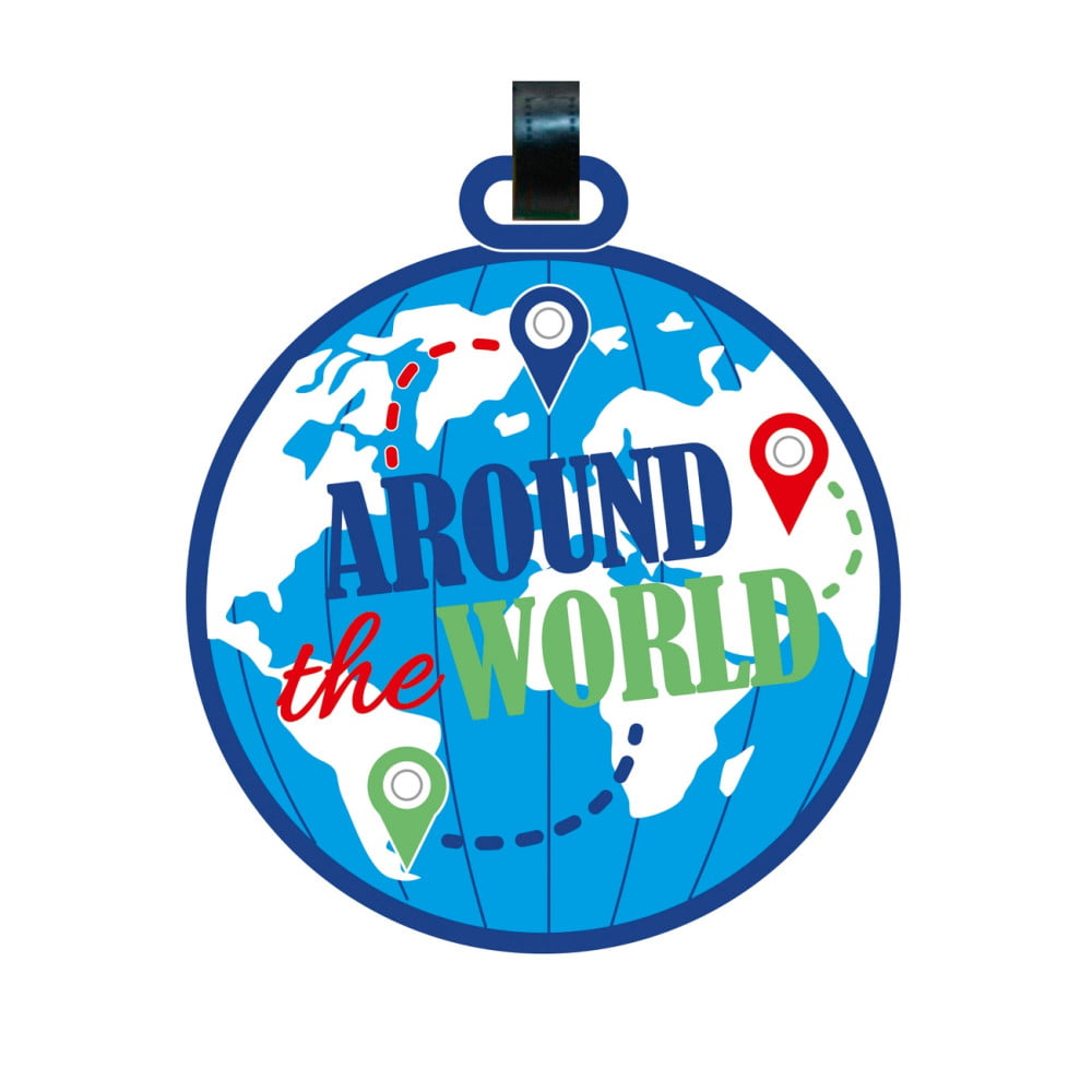 Étiquette bagage PREMIUM silicone « Around the World »