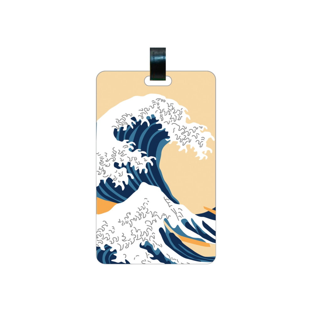 Étiquette bagage PREMIUM silicone « Vague blanche »