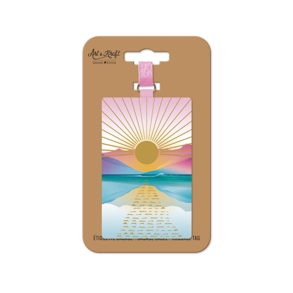 Étiquette bagage PREMIUM simili-cuir « Sunset »