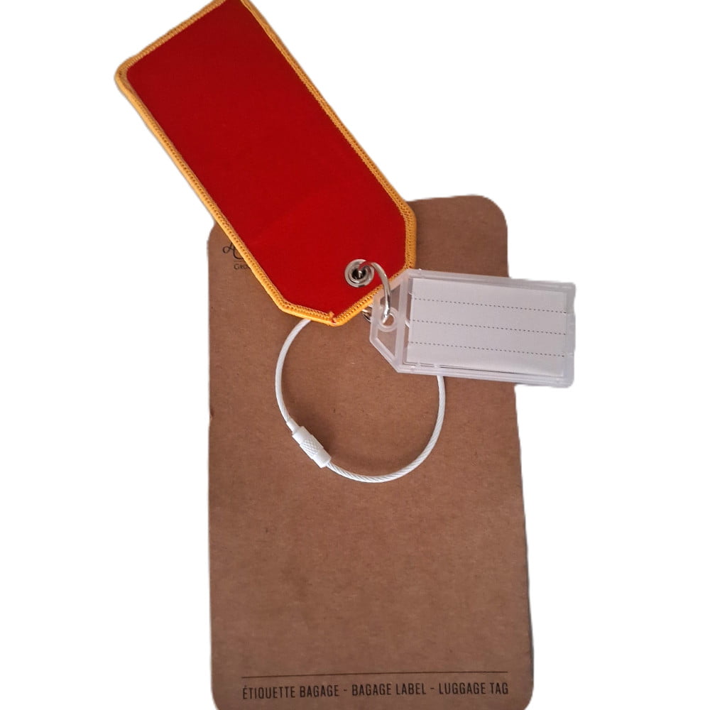Étiquette bagage PREMIUM tissu « Fast & Curious »