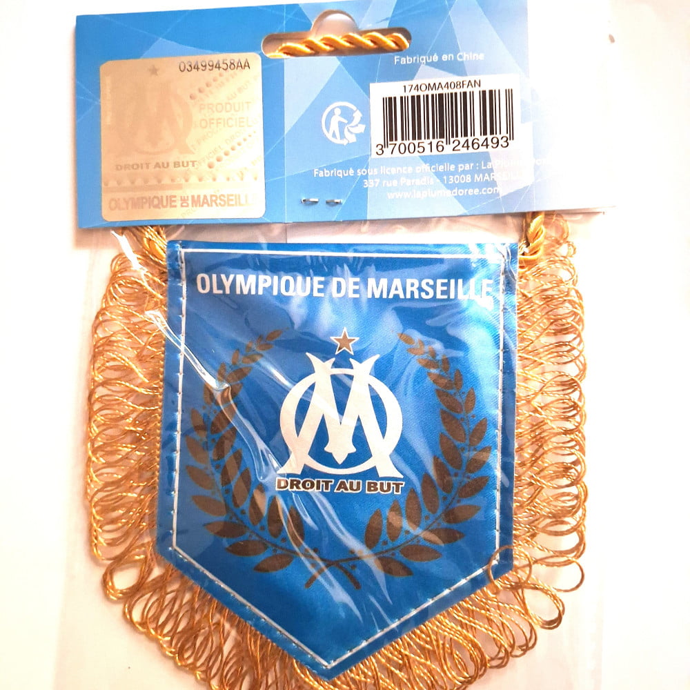 Fanion Logo OM petit modèle bleu