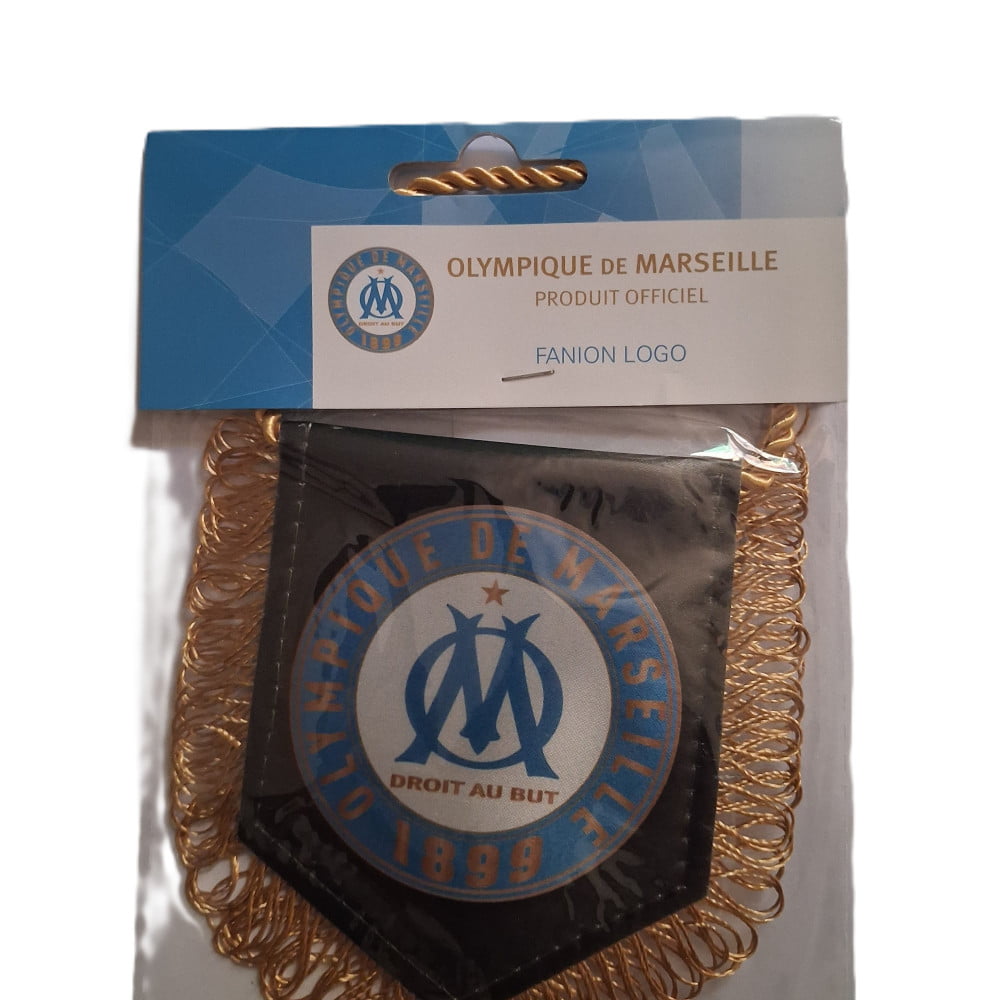 Fanion Logo OM petit modèle noir