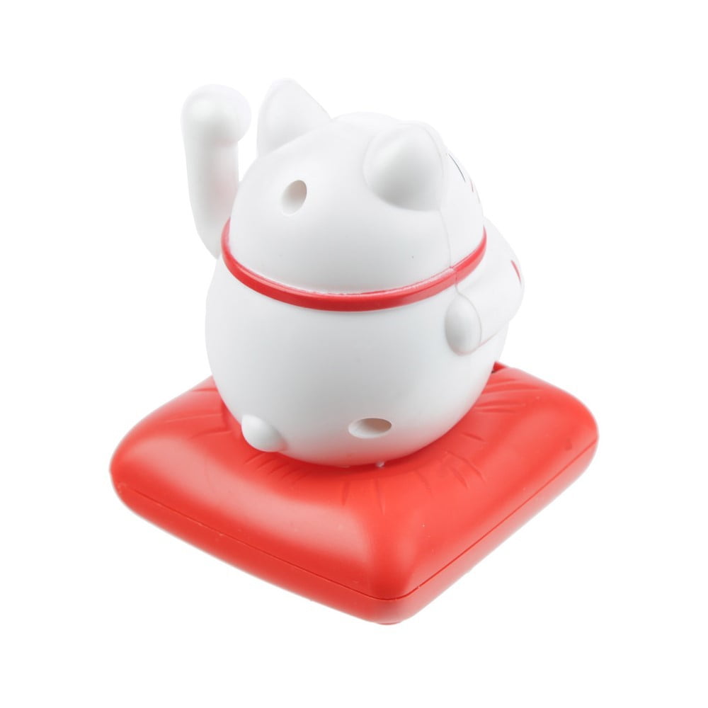 Figurine Solaire Chat blanc qui lève la main
