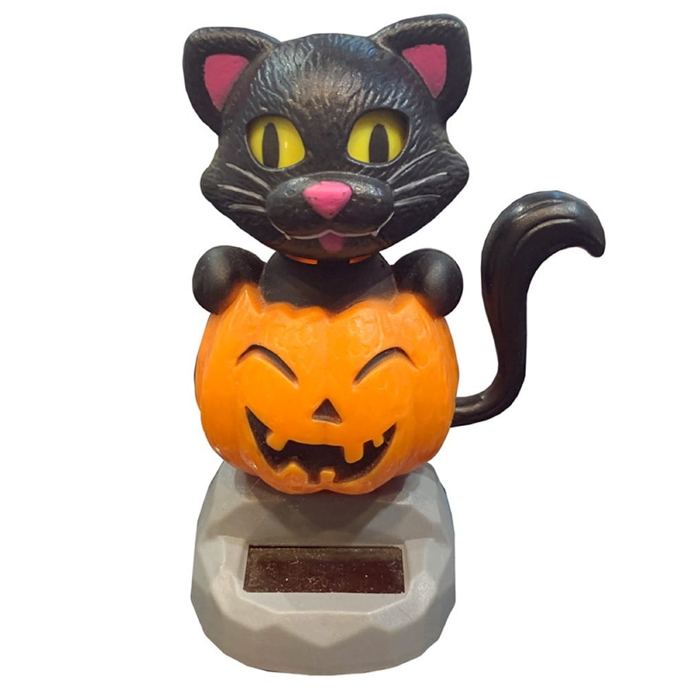 Figurine solaire Chat d'Halloween