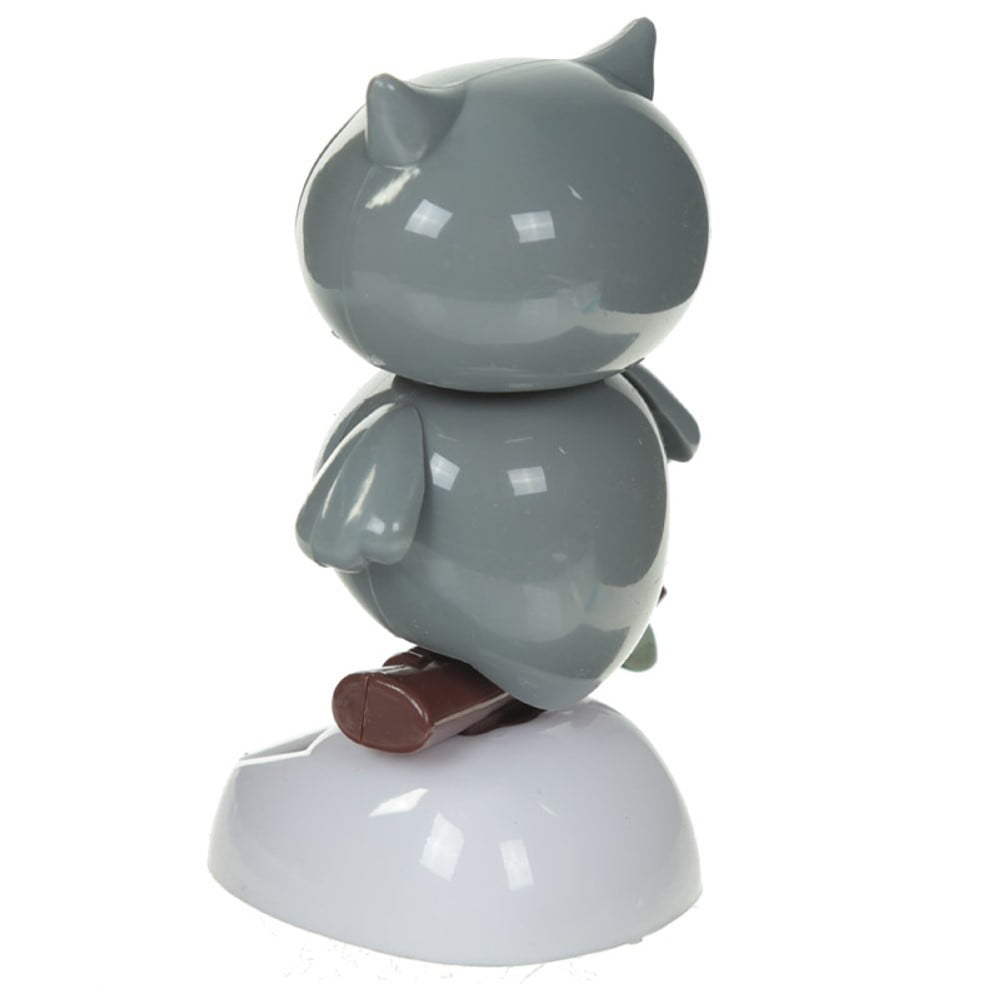 Figurine Solaire Chouette grise