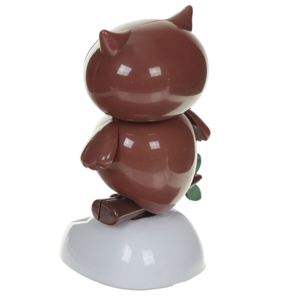 Figurine solaire Chouette marron