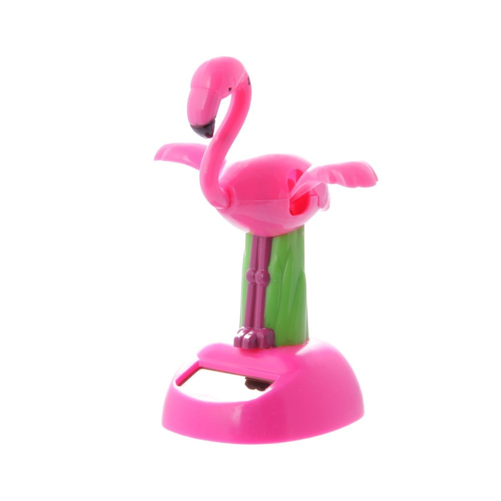 Figurine solaire Flamant rose